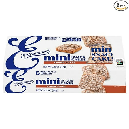 Entenmann's Minis Crumb Cake, Box of Snack Cakes, 12.25 oz, 6 Count