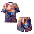 thumbnail image 4 of Lsque Rooster Oil Painting Women's Short-Sleeved Pajama Set - 2 Piece Soft and Lightweight Sleepwear Set-Small, 4 of 9