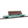 thumbnail image 2 of Walthers Trainline HO Modelo a escala de vagón volcador de troncos con 3 troncos - Union Pacific #14972 (esquema de corte marcas de visibilidad amarillas verdes), 2 of 5