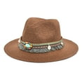 thumbnail image 2 of Harpily Mens Cowboy Hats Retro Western Style Wide Brim with Leather Belt Decorated Lightweight for Outdoor vacation Riding Sun Hat, 2 of 3