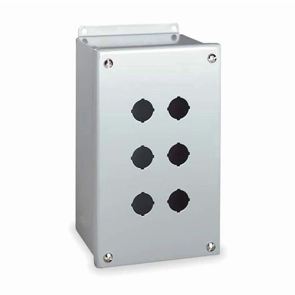 Wiegmann Pushbutton Enclosure,22mm,6 Holes,Steel PBGX6