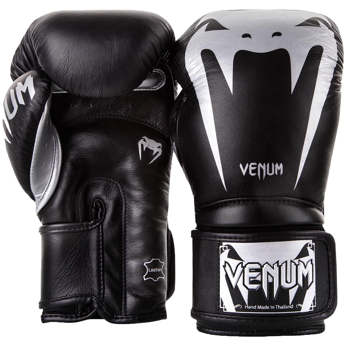 VENUM GIANT 3.0 BOXING GLOVES NAPPA LEATHER BLACK/SILVER 