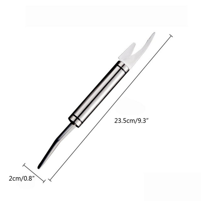 Cuchillo de Acero Inoxidable 5 en 1 Multifuncional 23,5 cm, Línea de Camarones, Eliminador de Maquina de Pescado, Pelador, Cortador, Limpiador para Cocina, Duradero Y Fácil de Lavar