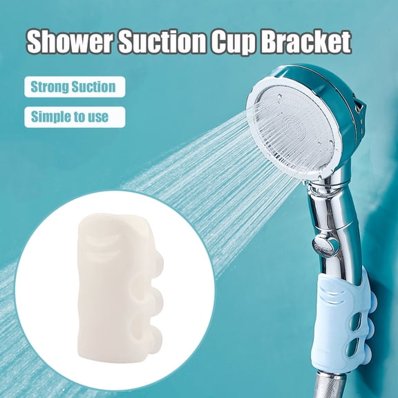 Suction Cup Shower Head Holder - Waterproof Bathroom Showerhead Mounting Tool, Removable and Drill-Free, Suitable for Movable Showerheads, Durable & Portable, Easy to Use, 1Pc(White,1.5x1.2x2.9")