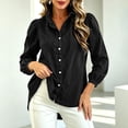 thumbnail image 6 of TGSLY Women's Ruffle Trim High Collar Denim Jacket Lightweight Button Down Puff Long Sleeve Tops Dressy Casual Solid Color Trucker Coat XXL, 6 of 10