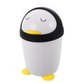 thumbnail image 4 of Mini bote de basura con forma de pingüino, con tapa, de plástico, para escritorio, elegante y pequeño, para cocina, 4 of 8