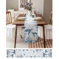 thumbnail image 6 of Summer Sea Turtle Burlap Cotton Table Runner 13x60 Inches Long, Ocean Coastal Coral Flower Blue Farmhouse Table Runners, Outdoor Dining Tablecloths Decor for Baby Shower/Party/Wedding, 6 of 6