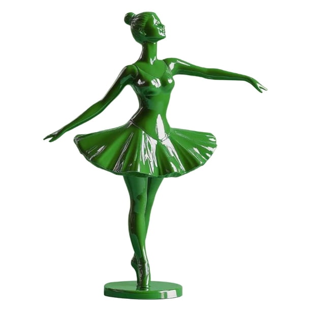 Xihbxyly Adorno de Bailarina de Ballet Verde, Elegante Diseño de Postura, Artesanía Fina, Decoración Moderna para El Hogar, Exhibición Multifuncional, Sala de Estar, Dormitorio, Oficina, Tamaño de 6