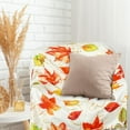 thumbnail image 4 of Fall Throw Blanket Colorful Maple Leaves Soft Cozy Flannel Blanket Watercolor Autumn Leaves Fuzzy Blanket for Thanksgiving Home Bed Sofa Couch Chair, 50 x 60in, 4 of 6