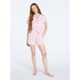 thumbnail image 3 of Joyspun Women’s Pointelle Knit Notch Top and Shorts Pajama Set, 2-Piece, Sizes XS-3X, 3 of 6