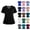 16# Black, variant on V-Neck Scrub Tops Women - Stretchy 4-Pocket Nurse Scrubs with Medical Uniform Fit Dark Blue 4XL