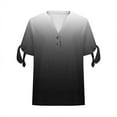 thumbnail image 7 of SYMOID Womens V - Neck Button Short Sleeve Tied Loose T - shirt for Misses, Casual and Fashionable,Black,Size L, 7 of 7