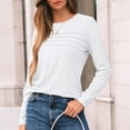 thumbnail image 3 of SUNBS Blouses for Women Long Sleeve Shirts Dressy Casual Crew Neck Fall Tops, Sizes S-2XL, 3 of 7