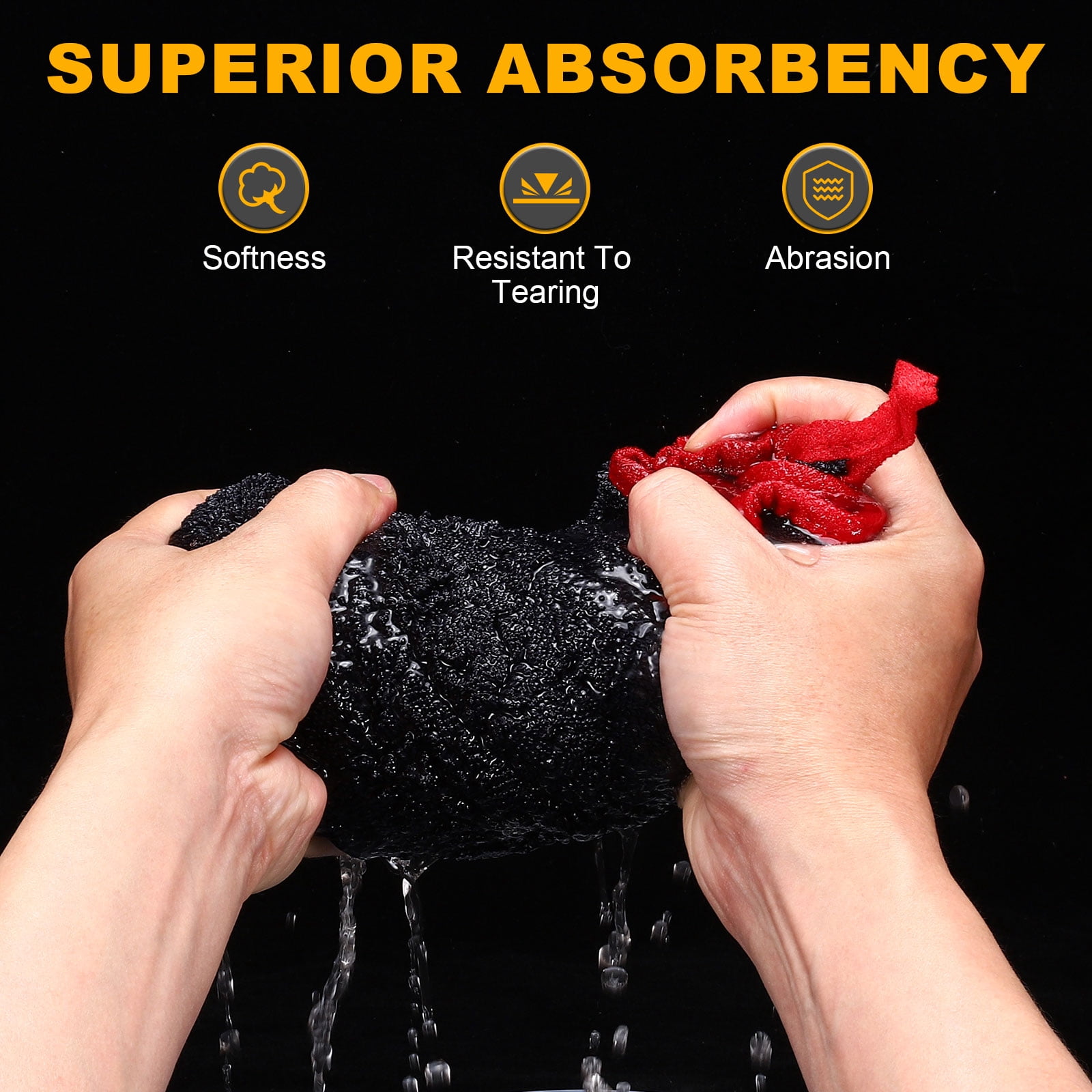 Uxcell Car Microfiber Towels 23.62 x 62.99 Inch Ultra Absorbent Microfiber Towel Care Polishing Detailing Waxing Cloths Single Layer for Car Kitchen Window, Grey/Red(600GSM)