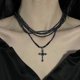 thumbnail image 1 of Collares de moda, sexy, con cruz, negro, multicapa, gargantilla, moda para mujeres, gótico, punk, lolita, para niñas, colgante, hecho a mano, fiesta, 1 of 5