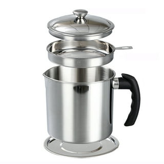 Cook N Home 1.5 qt. 14-Cup Stainless Steel Oil Storage Can Strainer 02651 -  The Home Depot