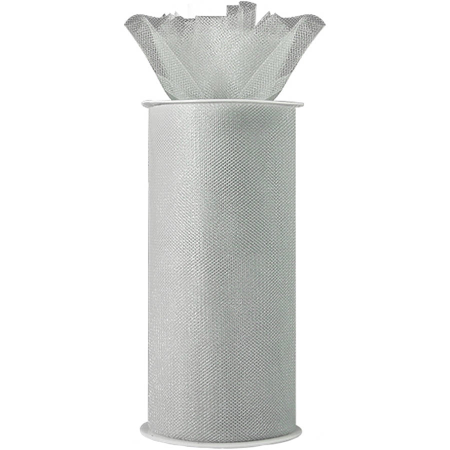 Expo International Shiny 6-Inch Tulle Spool 25-Yard Pewter