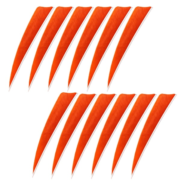 Flechas de tiro con arco Sunnimix 12pcs 4 de goteo Flechas de Plumas naturales naranja