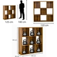 thumbnail image 2 of Estantería Abierta de 9 Cubos de madera, Librero color Nogal, 2 of 8