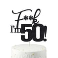 thumbnail image 1 of Fiesta de 50 cumpleaños de Cake Topper Veegood Black Glitter, 1 of 4