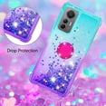 thumbnail image 5 of Clear Case for Xiaomi 12 Lite (Not Mi 12) with Kickstand for Girls Women, Floating Liquid Holographic Sparkle Glitter Case Bling Gradient Quicksand Cover for Xiaomi 12 Lite JB Bluish Violet, 5 of 7