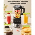 thumbnail image 4 of HoninJoy Kitchen Countertop Blender, 51 Oz Large Capacity 5 Speeds + P Electric Blend, With Travel Jar and Grinder Combo, Silver, 4 of 7