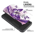 thumbnail image 3 of FINCIBO Purple Hybrid Case Hard Plastic TPU Slim Back Cover for Apple iPhone XS Max 6.5", 2 Tone Purple Butterfly, 3 of 8