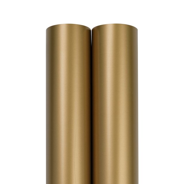 JAM Paper Matte Wrapping Paper, 52.6 Sq ft Total (17 in x 18 Ft Each), Gold Foil, 2 Rolls