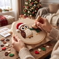 thumbnail image 5 of Christmas Needle Felting Kit, Owls Design for Adults, 7.87 in 3D Wool Hoop Art Wall or Tabletop Display, 5 of 5