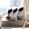 thumbnail image 6 of LALILO Throw Pillow Covers African American Girl Red Lips Color Cushion Cover 18" x 18", 2 Pack, 6 of 6