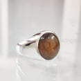 thumbnail image 2 of Tiger Eye Ring, Natural Tiger's Eye, June Birthstone Tiger Ring, Silver Jewelry, 925 Silver Ring, Birthday Gift, Heavy Mens Ring, Healing Gemstone, Mans Simple Ring, Christmas, Mens Signet Ring, 2 of 7