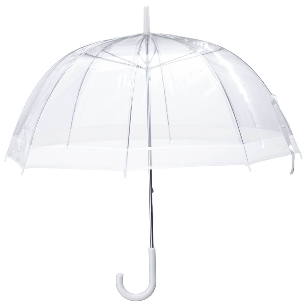 SOAKE Automatic Clear Dome Quality 32" Umbrella White Polka Dot *FREE POSTAGE* 