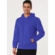 thumbnail image 3 of Sudadera con capucha con forro de felpa para hombre Sudaderas con capucha de manga larga sólida con bolsillo Azul S, 3 of 6