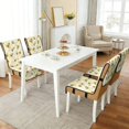 thumbnail image 2 of TSOVTHRID Cute Bee Sunflower Print Dining Chair Covers Quilted Seat Cushion Covers Anti-Slip Stretch Armless Chair Slipcovers Removable Washable with Detachable Strap, Set of 1, 2 of 7