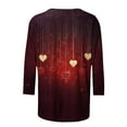 thumbnail image 5 of Jsaierl Valentines Day Shirts Women Oversized Crewneck 3/4 Length Sleeve Tee Tops Cute Heart Graphic Loose Casual Blouses 2025 Romantic Gifts for Her, 5 of 5