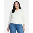 thumbnail image 6 of Time and Tru Women's Crewneck Sweater with Long Sleeves, Sizes XS-XXXL, 6 of 6