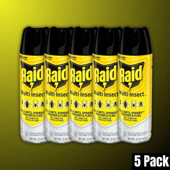 Raid® Multi Insect Killer Insecticide Aerosol Spray, 15 fl oz, 5 Pack