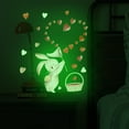 thumbnail image 5 of Valentine's Day Decoration Wall Decals,Removable Love Heart Bunny Wall Stickers,Glow-In-The-Dark Valentines Day Window Clings Valentine Heart Decoration,Green Wall Sticker for Living Room Bedroom, 5 of 7