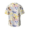 thumbnail image 2 of Xecao offers the Floral Puppy for Men's Casual Short-sleeved Shirt, a button-up collared shirt with a pocket, perfect for beach vacations and yacht travel in the 3X-Large size., 2 of 7
