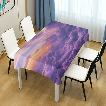 

60x120 Inch Tablecloth Polyester Square Tablecloth for Home Kitchen Dinner Decor Fluffy Clouds