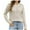 Beige, variant on Lilgiuy Women's Solid Color Round Neck Knitted Long Sleeve Hollow Out Sweater Blousefor School College Library