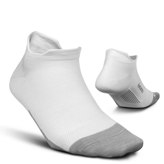 Feetures Merino 10 Ultra Light Cushion No Show Tab Ankle Socks - Wool Socks for Women & Men - Old White, XL (1 Pair)