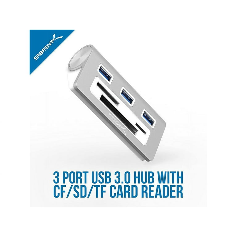 Sabrent HB-MACR 3 Port USB 3.0 Hub with CF/SD/TF Card Reader