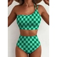 thumbnail image 2 of DOKOTOO Bikini Sets for Women One Shoulder Spaghetti Straps High Waist Floral Print Tummy Control Stretchy Swimsuit, 2 of 8