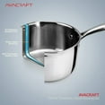thumbnail image 4 of AVACRAFT Tri-Ply Stainless Steel Saucepan with Glass Strainer Lid, Two Side Spouts, Multipurpose Sauce Pan with Lid, Sauce Pot, Cooking Pot (Tri-Ply Full Body, 3.5 Quart), 4 of 9