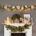 thumbnail image 4 of 1PCS Flower Garland Decoration,5.9Ft Artificial Rose Eucalyptus Vine,Champagne Floral Greenery Garlands for Table Home Wedding Mantle Party, 4 of 9