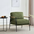 thumbnail image 4 of Green Accent Chair Armchair Chenille Mid Century Modern Accent Chair Metal Leg Comfy Cushion for Living Room, 4 of 11
