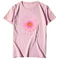 thumbnail image 4 of WREESH Womens Fashion T-Shirts Spring Summer Round Neck Heart-Shaped Printed Short Sleeved T-Shirt Top Pullover Pink, 4 of 4
