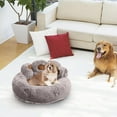 thumbnail image 2 of Darzheoy Cute Round Calming Dog Bed of Paw Shape, Pet Large Plush Dog Donut Bed for Medium Large Breed Dog, Soft, Comfy and Cozy Doggie Bed with Bolster, 20 inch, 2 of 6
