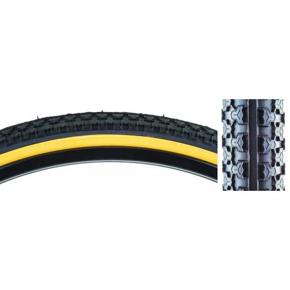 Sunlite K53 Street Bike Bicycle Tire 26x1.75 Black/Gum Raised Center
